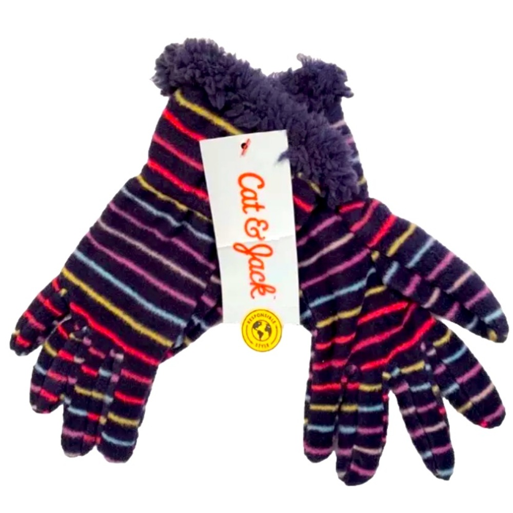 Cat & Jack gils navy voyage multicolored gloves size 4-7